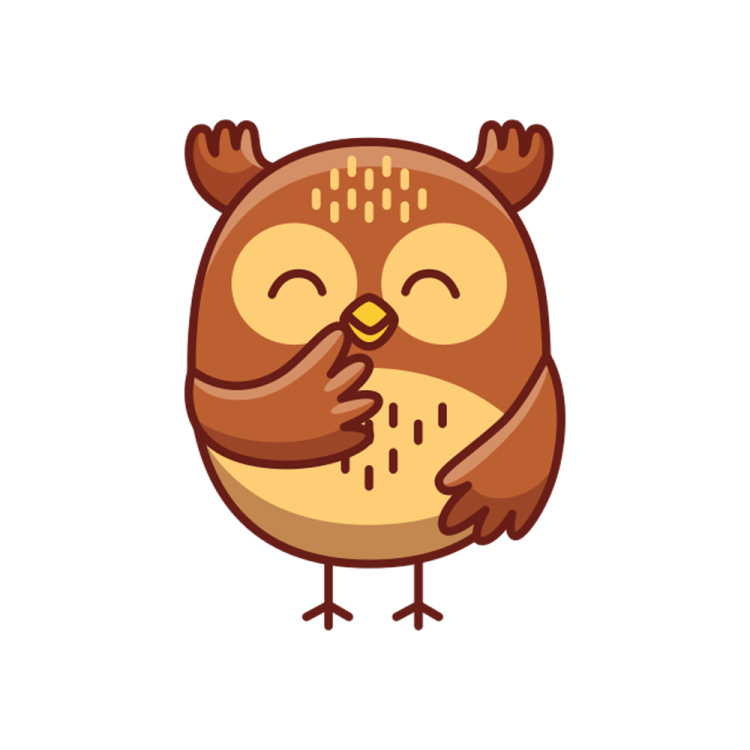 an illustration of a brown owl with its eyes closed