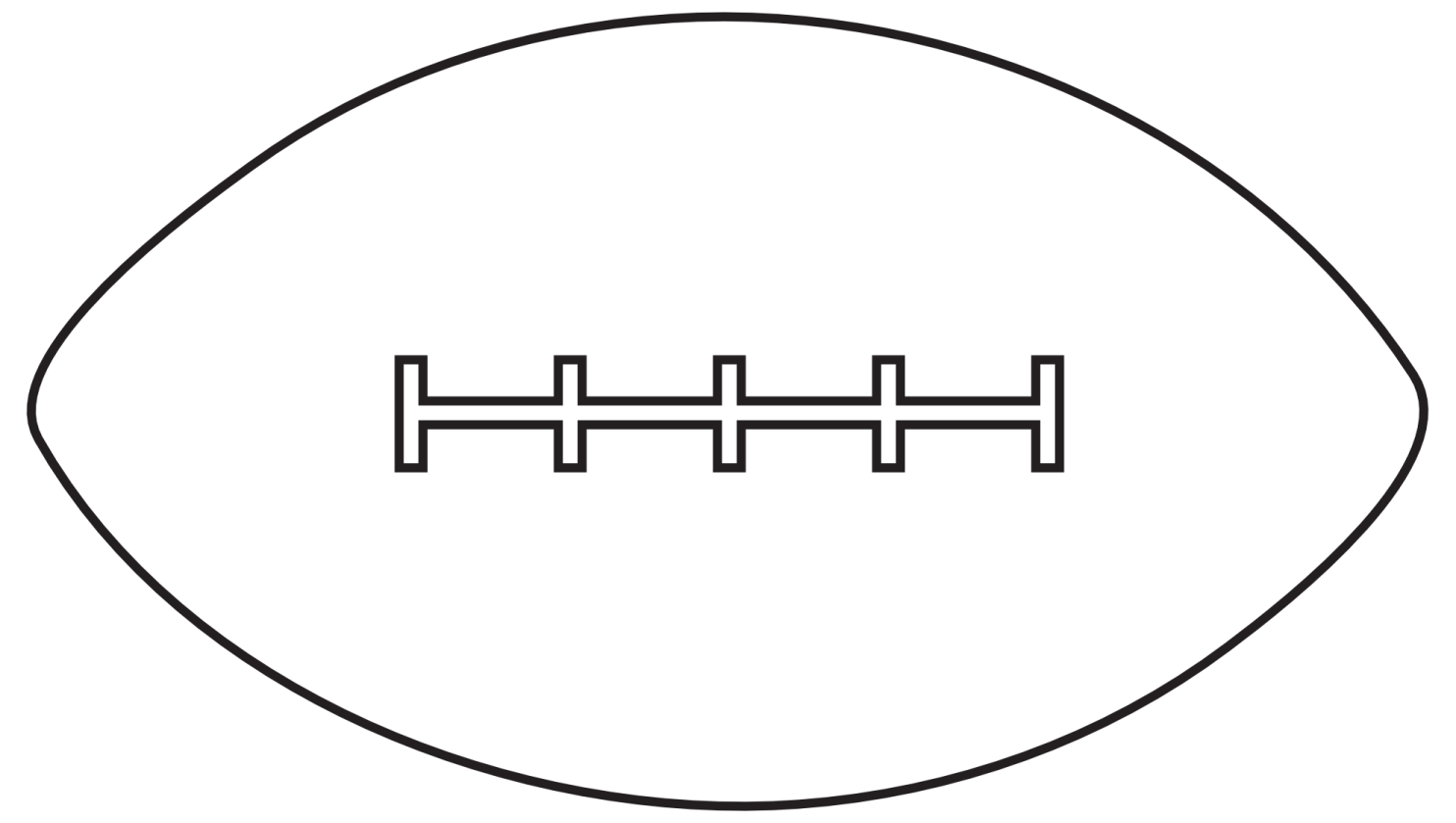 a black and white image of a football ball
