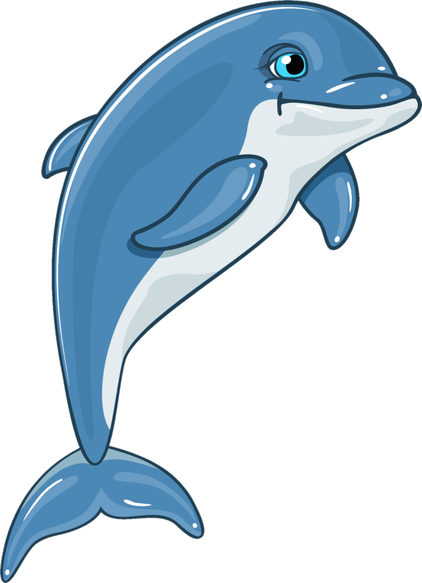 a blue dolphin with its mouth open