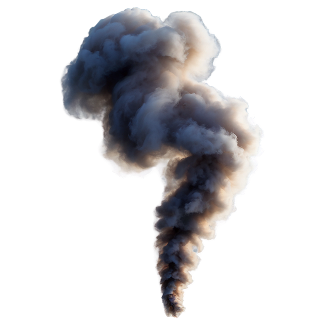 a black smoke cloud on a white background