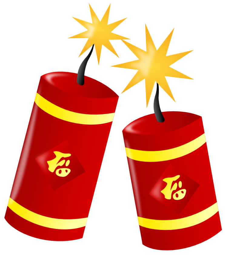 a pair of red dynamites with gold stars
