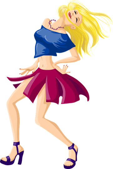 a woman dancing with her hair blowing in the wind
