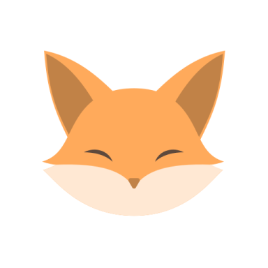 an orange fox head on a white background