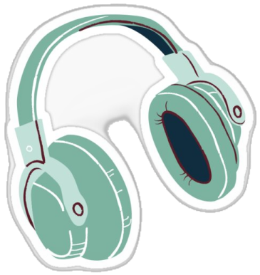 a pair of headphones sticker