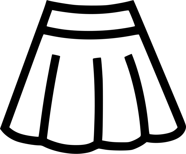 a black and white skirt icon