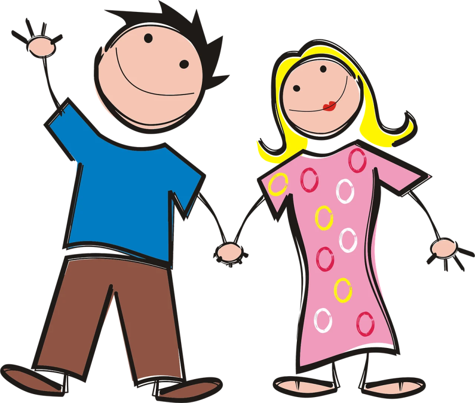 a man and woman holding hands