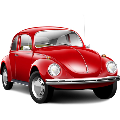 a red car on a white background
