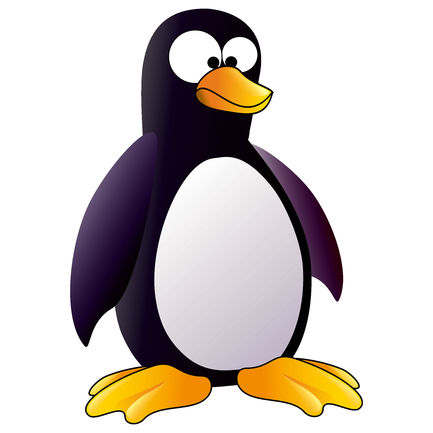 a cartoon penguin sitting on the ground