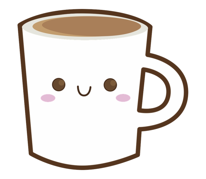 a coffee cup with a smiley face on it