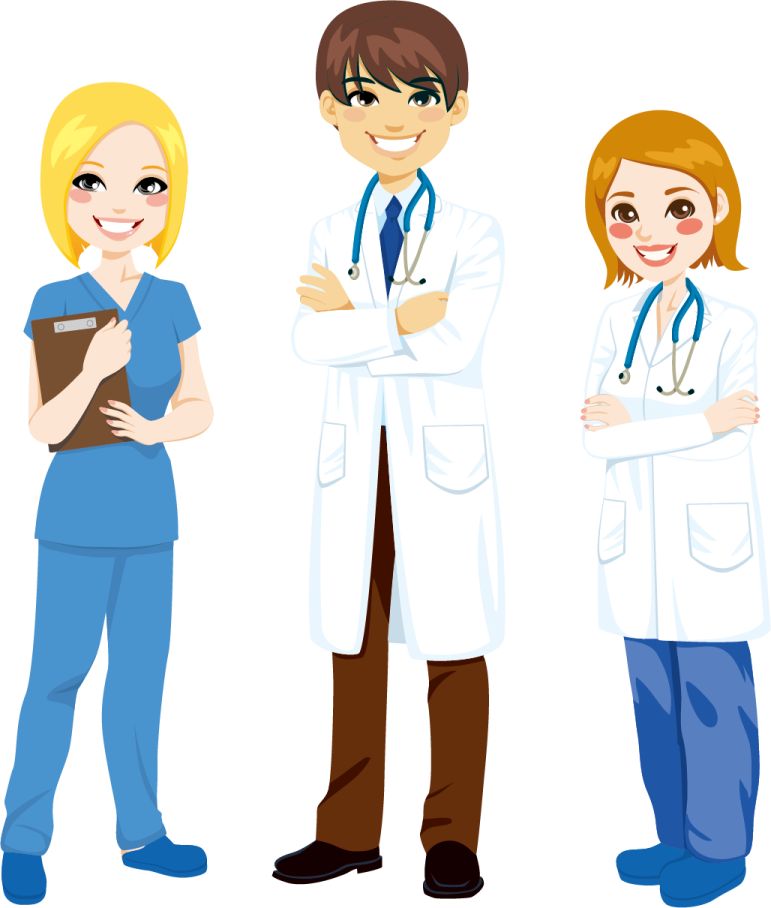 three doctors standing with arms crossed