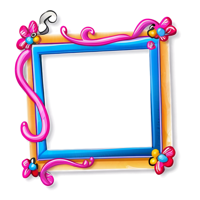 an empty picture frame with a ribbon around it
