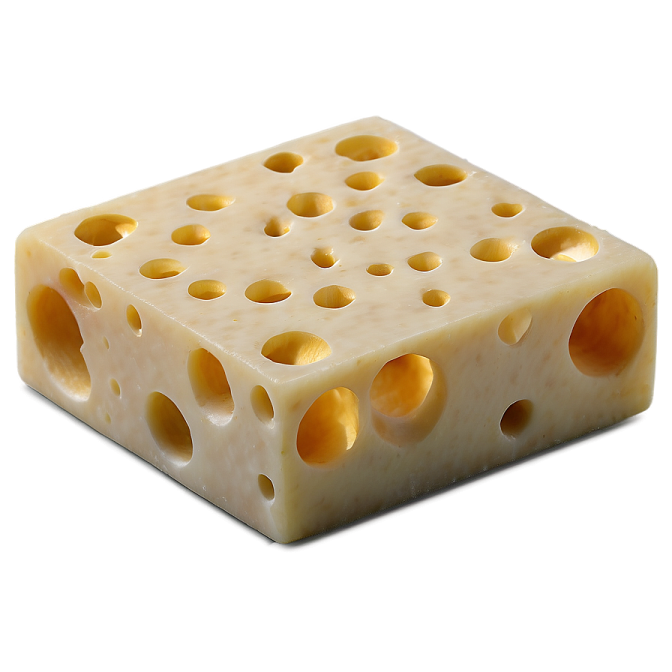a piece of cheese on a white background