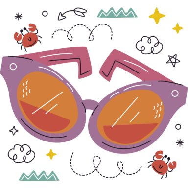 a pair of sunglasses with different shapes and colors