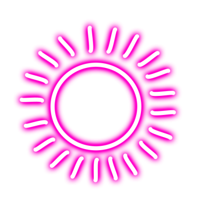 a bright pink sun on a white background