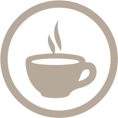 a cup of coffee in a circle