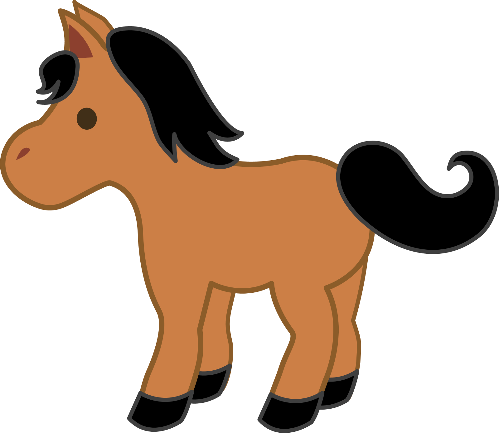 a brown horse with black manes