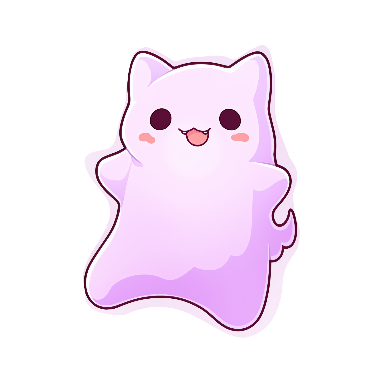 a purple cat with its eyes closed