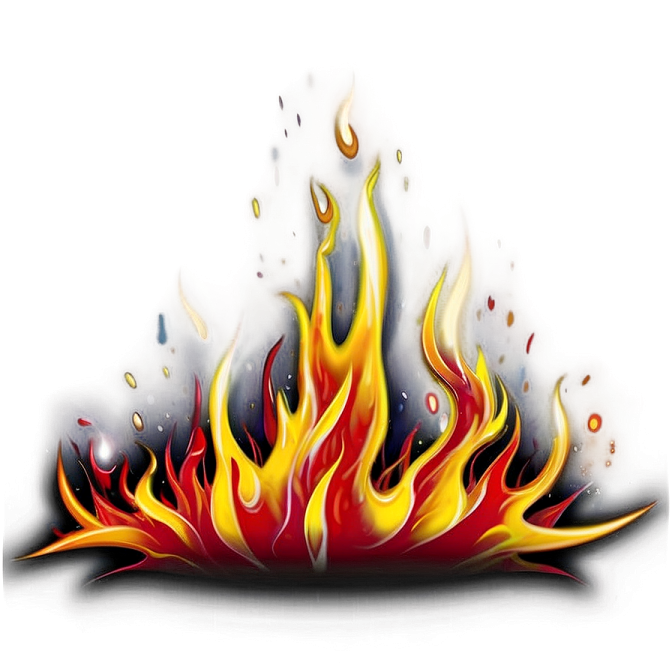 a fire on a white background