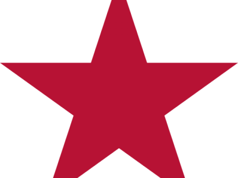 a red star with white background