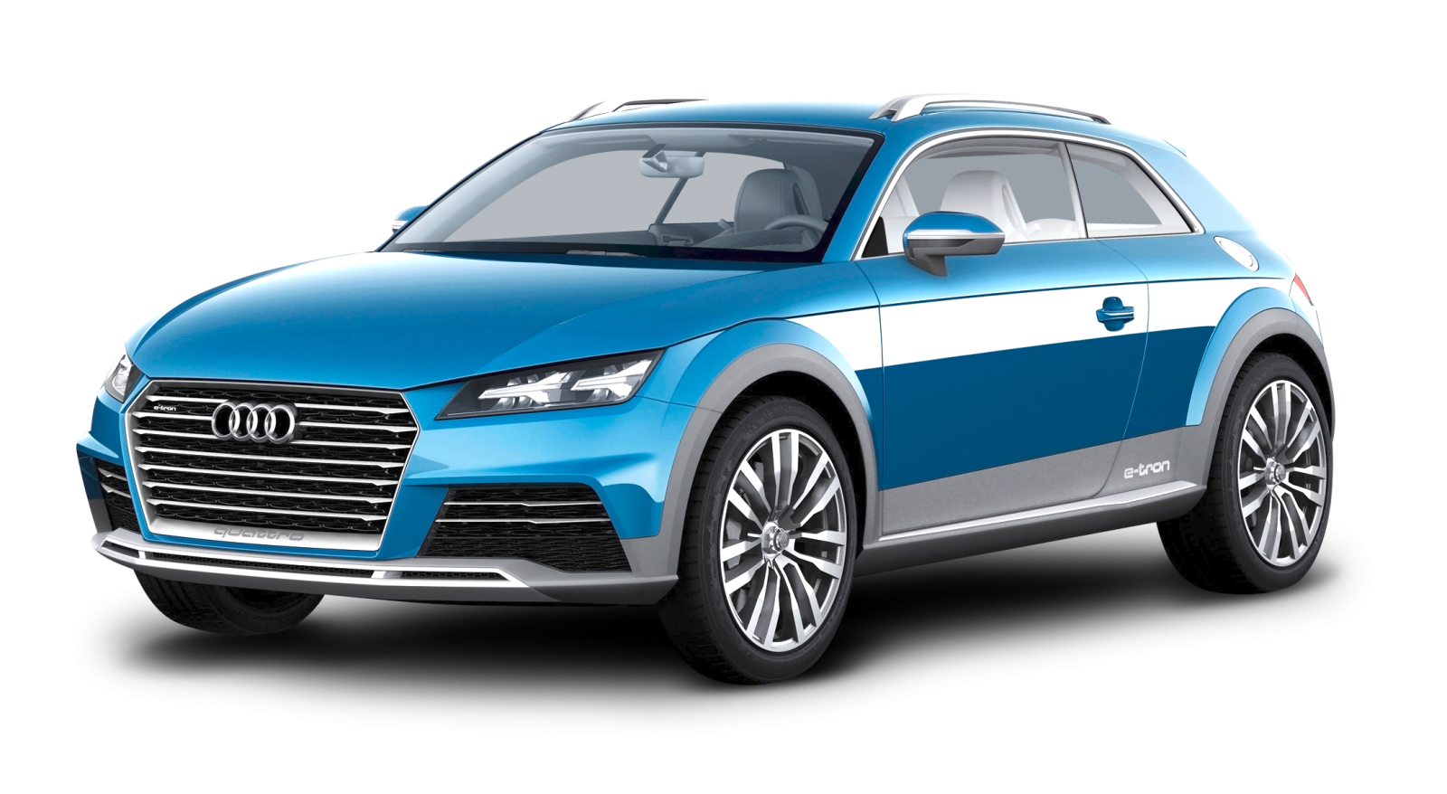 a blue audi suv on white background