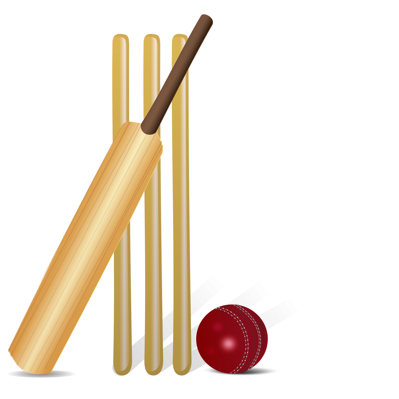 a cricket bat and ball