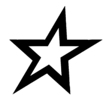 a black star on a white background