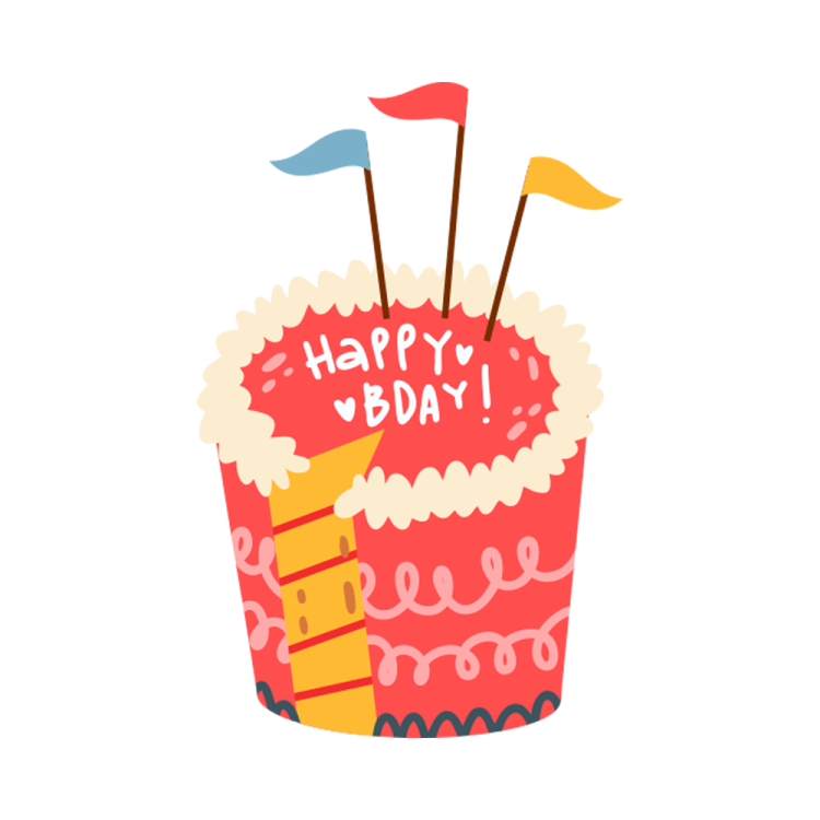 a cupcake with the words happy birthday on it
