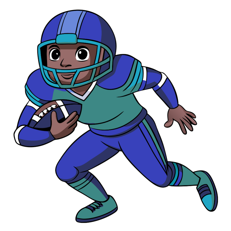a football player running with the ball