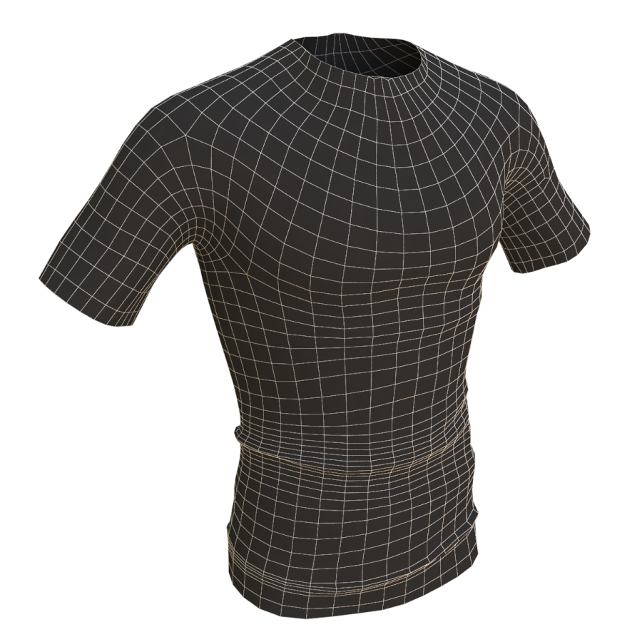 a black and white t - shirt with a grid pattern