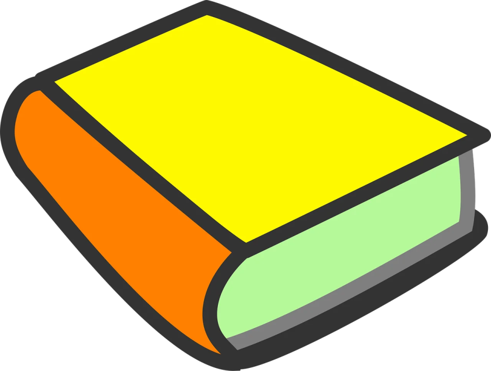 an orange and yellow book