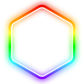 a rainbow hexagon on a white background