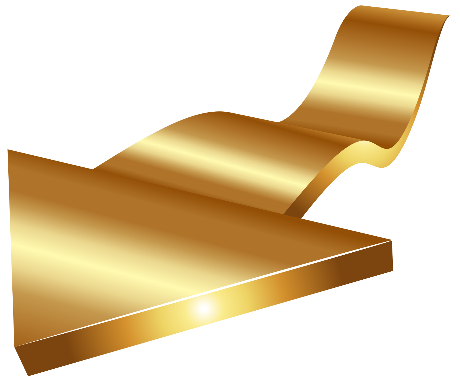 a piece of gold foil on white background