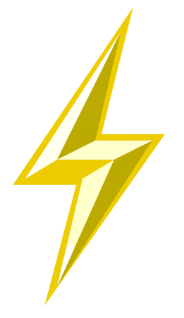 a yellow lightning bolt