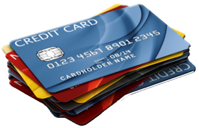 a stack of credit cards
