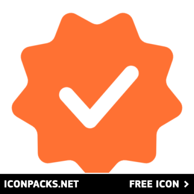 an orange icon with a check mark on it