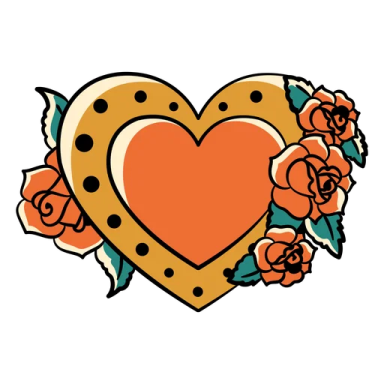 a heart with roses on it