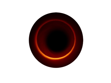 a black hole in the center of a white background
