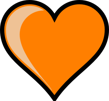 an orange heart