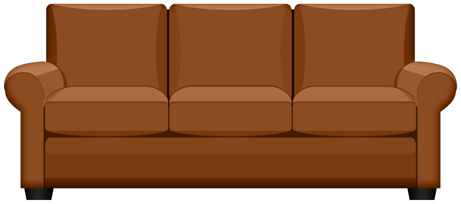 a brown couch on white background