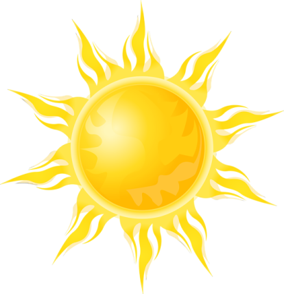a yellow sun on a white background