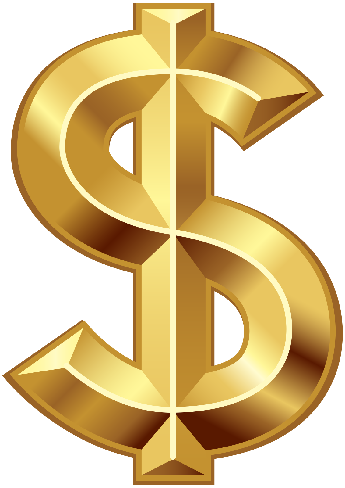 a gold dollar sign