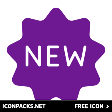 a purple and white logo with the word new on it