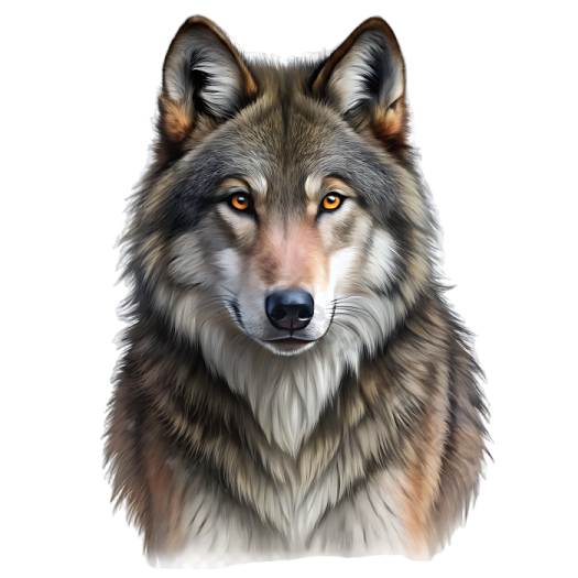 a drawing of a wolf's face