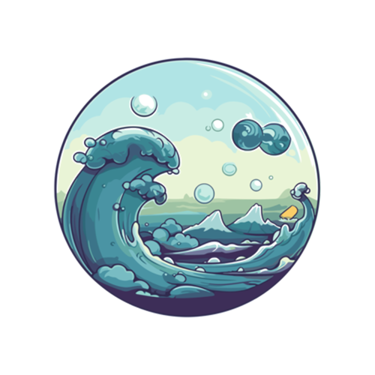 an illustration of a wave in the ocean