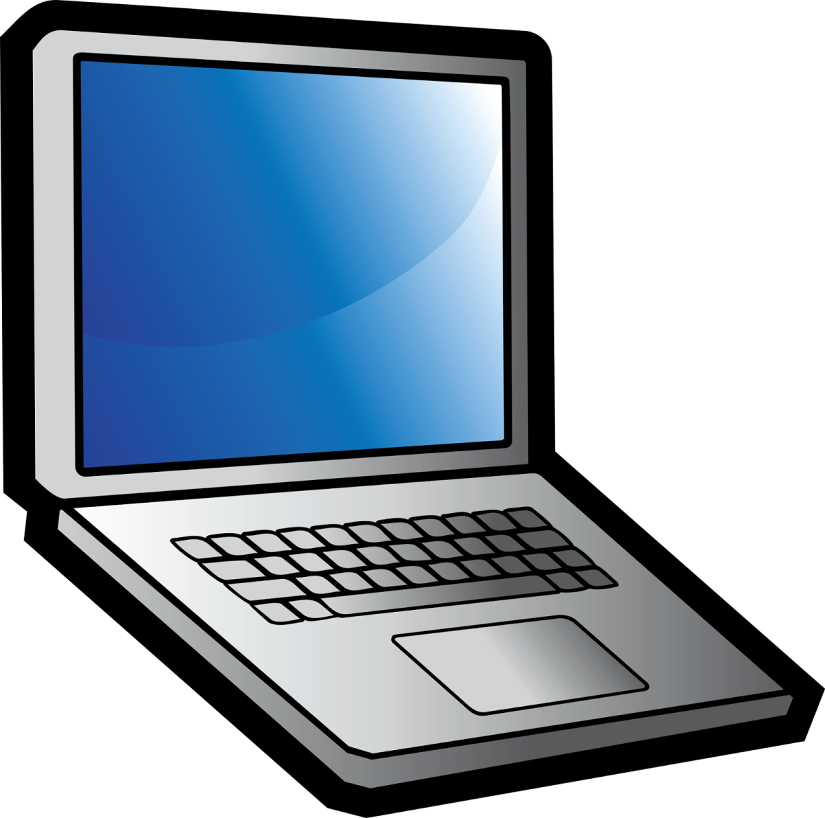 a laptop computer with blue screen