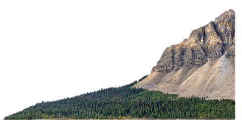 a large mountain in the distance