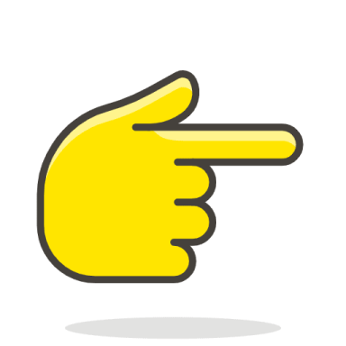 a yellow hand pointing at the viewer