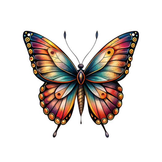 a colorful butterfly tattoo design