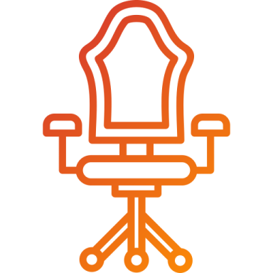 an orange office chair