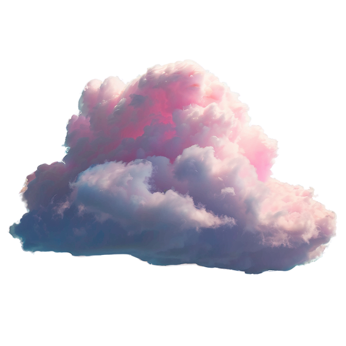 a pink cloud in the sky